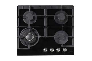 Picture of NordMende 60cm 4 x Burner Gas Hob Cast Iron Pan Supports Black Glass