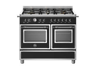 Picture of Bertazzoni Heritage 100cm Range Cooker Twin Oven Dual Fuel Matt Black