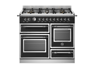 Picture of Bertazzoni Heritage 100cm Range Cooker XG Oven Dual Fuel Matt Black