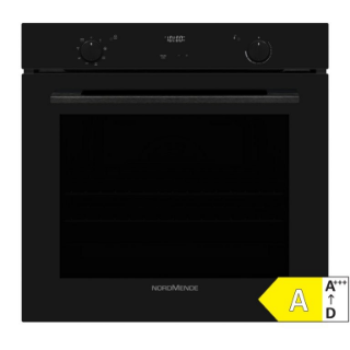 Picture of NordMende Built In 73L Multifunction Oven Pyro Clean Digital Programmer Pure Black Glass