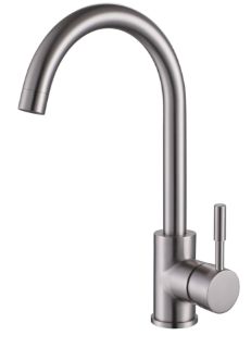 Picture of Alpine Molveno Swan Neck Side Lever Tap Stainless Steel