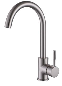 Picture of Alpine Molveno Swan Neck Side Lever Tap Stainless Steel