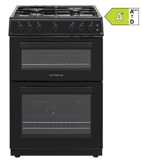 Picture of NordMende FS 60cm Twin Cavity Natural Gas Cooker Black