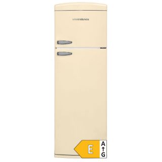 Picture of NordMende 605mm Freestanding Retro 1791mm Tall Top Mount Fridge Freezer Gloss Cream
