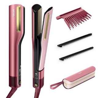 Picture of Shark SilkiPro Straight Hair Straightener + Dryer in One Tool with Heat-Resistant Storage Case-Rose Petal 