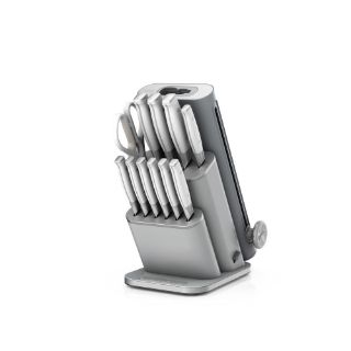 Picture of Ninja StaySharp 13-Piece Knife Block Set and Removable Sharpener - White/Grey